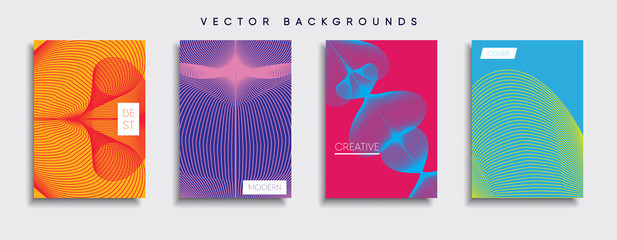 Vector cover designs. Future Poster template. Smartphone modern background set.