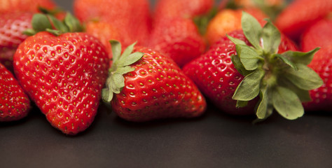 fraises en gros plan