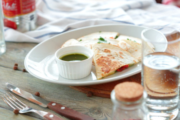 pita bread on a plate