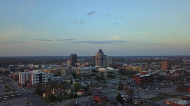 Sunset flight above Greensboro