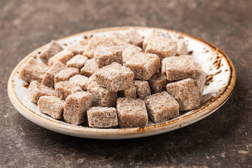 Brown sugar on plate