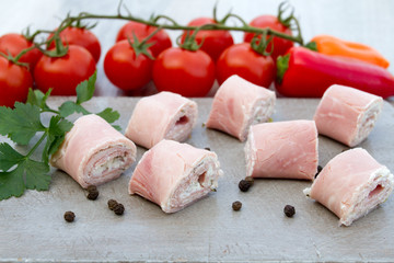 roulés jambon et fromage