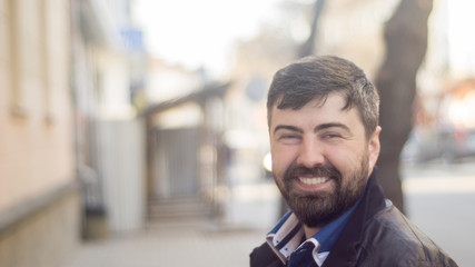 Portrait of smiling man with beard