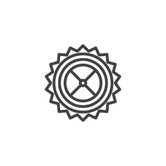 Gear outline icon. linear style sign for mobile concept and web design. Cogwheel settings simple line vector icon. Symbol, logo illustration. Pixel perfect vector graphics