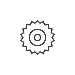 Cog wheel outline icon. linear style sign for mobile concept and web design. Gearwheel simple line vector icon. Setting symbol, logo illustration. Pixel perfect vector graphics