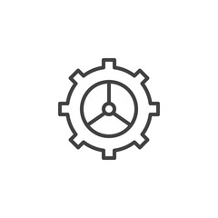 Gear outline icon. linear style sign for mobile concept and web design. Cogwheel simple line vector icon. Setting symbol, logo illustration. Pixel perfect vector graphics