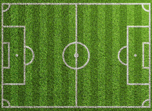 Fußball Spielfeld Textur von oben mit Gras