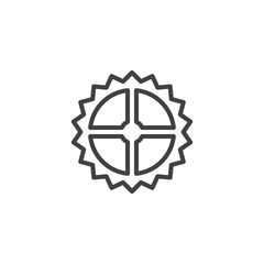 Cogwheel outline icon. linear style sign for mobile concept and web design. Gear simple line vector icon. Settings symbol, logo illustration. Pixel perfect vector graphics