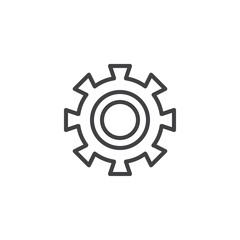 Cogwheel outline icon. linear style sign for mobile concept and web design. Gear wheel simple line vector icon. Settings symbol, logo illustration. Pixel perfect vector graphics