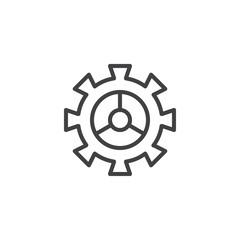 Cog wheel outline icon. linear style sign for mobile concept and web design. Gear wheel simple line vector icon. Settings symbol, logo illustration. Pixel perfect vector graphics