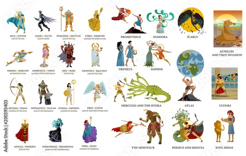 greek gods and mythology collection fotolia com の ストック画像と
