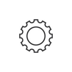Gear outline icon. linear style sign for mobile concept and web design. Cogwheel simple line vector icon. Symbol, logo illustration. Pixel perfect vector graphics