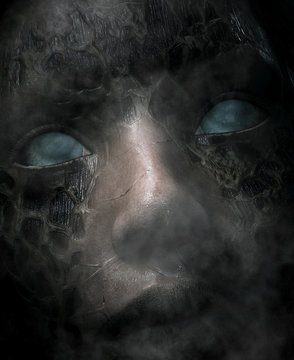 3d illustration portrait of scary ghost woman,Horror image,Ghost image concept and ideas