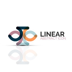 Abstract flower or star minimalistic linear icon, thin line geometric flat symbol for business icon design, abstract button or emblem