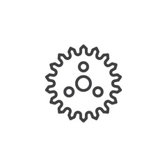 Gear wheel outline icon. linear style sign for mobile concept and web design. Cogwheel simple line vector icon. Settings symbol, logo illustration. Pixel perfect vector graphics