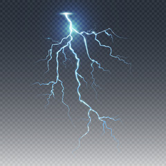  Thunder-storm and lightnings. Magic and bright lighting effects. Vector Illustration