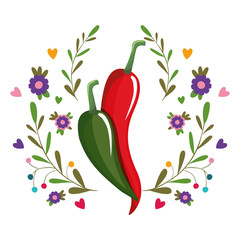 chilli pepper hot vegetable with wreath