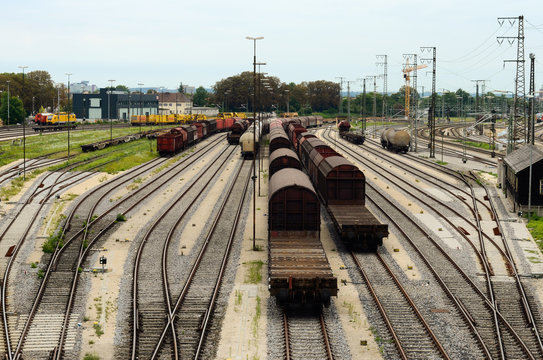 Augsburg main station Freight train area