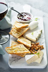 Small cheeseboard with baguette