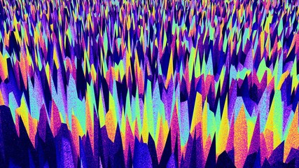 Retro abstract background. Fluorescent. Vibrant colors grunge. Colorful noise. Trendy wallpaper. Multicolor. Sharp shapes. Futuristic design. Surreal. Imagination.