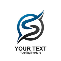 Letter S logo design template colored grey blue circle design for business and company identity. Abstract initial S alphabet logo element.