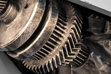 Close-up gears of engine