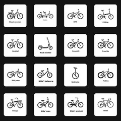 Bicycle types icons set, simple style © ylivdesign