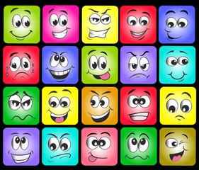 emotion set. emoji set. vector illustration