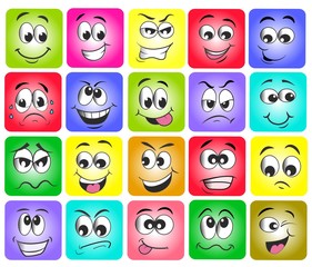 emotion set. emoji set. vector illustration