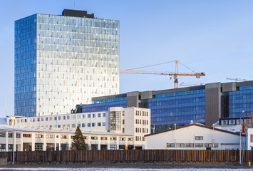 Iceland. Street view with modern buildings