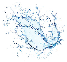 Spritzwasser mit Tropfen isoliert