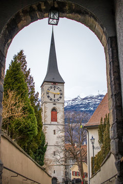 Kirche in Chur in der Schweiz in Graub&uuml;nden