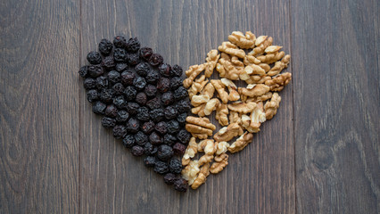 heart of dried cherries and nuts