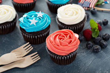 American flag cupcakes for 4th of July