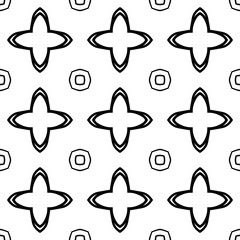 Seamless monochromatic pattern with abstract ornament.