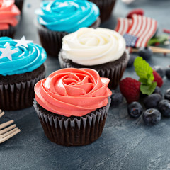 American flag cupcakes for 4th of July