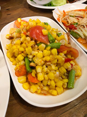 Somtum corn salad Thailand food