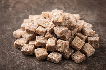 Brown sugar on table