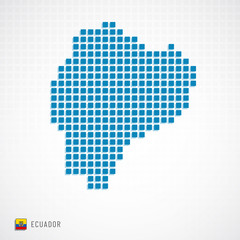 Fototapeta na wymiar Ecuador map and flag icon