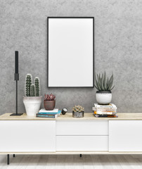 Frame mock-up. Frame mockup in interior.