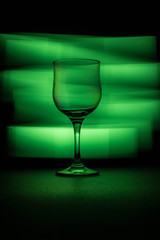 Russia, Moscow - 15 february 2018: Wineglass on a green background