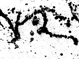 Obraz premium Hand-made grunge texture. Abstract ink drops background. Black and white grunge illustration. Vector watercolor artwork pattern.
