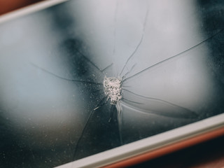 smartphone broken black screen crack texture background
