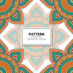 Ethnic floral seamless pattern with mandalas