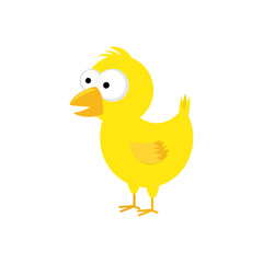 Cute cartoon chicken  vector illustration. Isolated on white bac