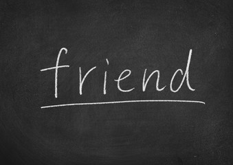 Obraz premium friend concept word on a blackboard background