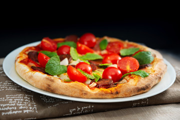 tasty pizza on a the table