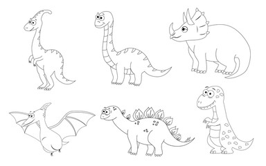 Coloring page for preschool children. Set of different cartoon d © budolga