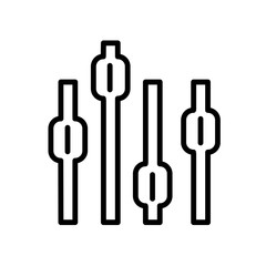 Box plot chart icon isolated on white background