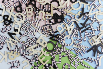 Random arrangement of alphabets for background